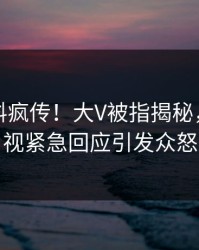 昨晚爆料疯传！大V被指揭秘，人人影视紧急回应引发众怒